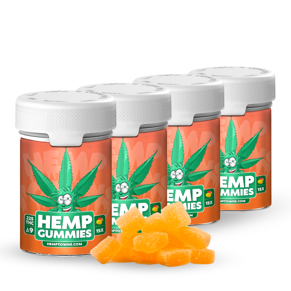 Delta-9 THC Gummies | Mango | 4-Bottle Bundle | 900MG
