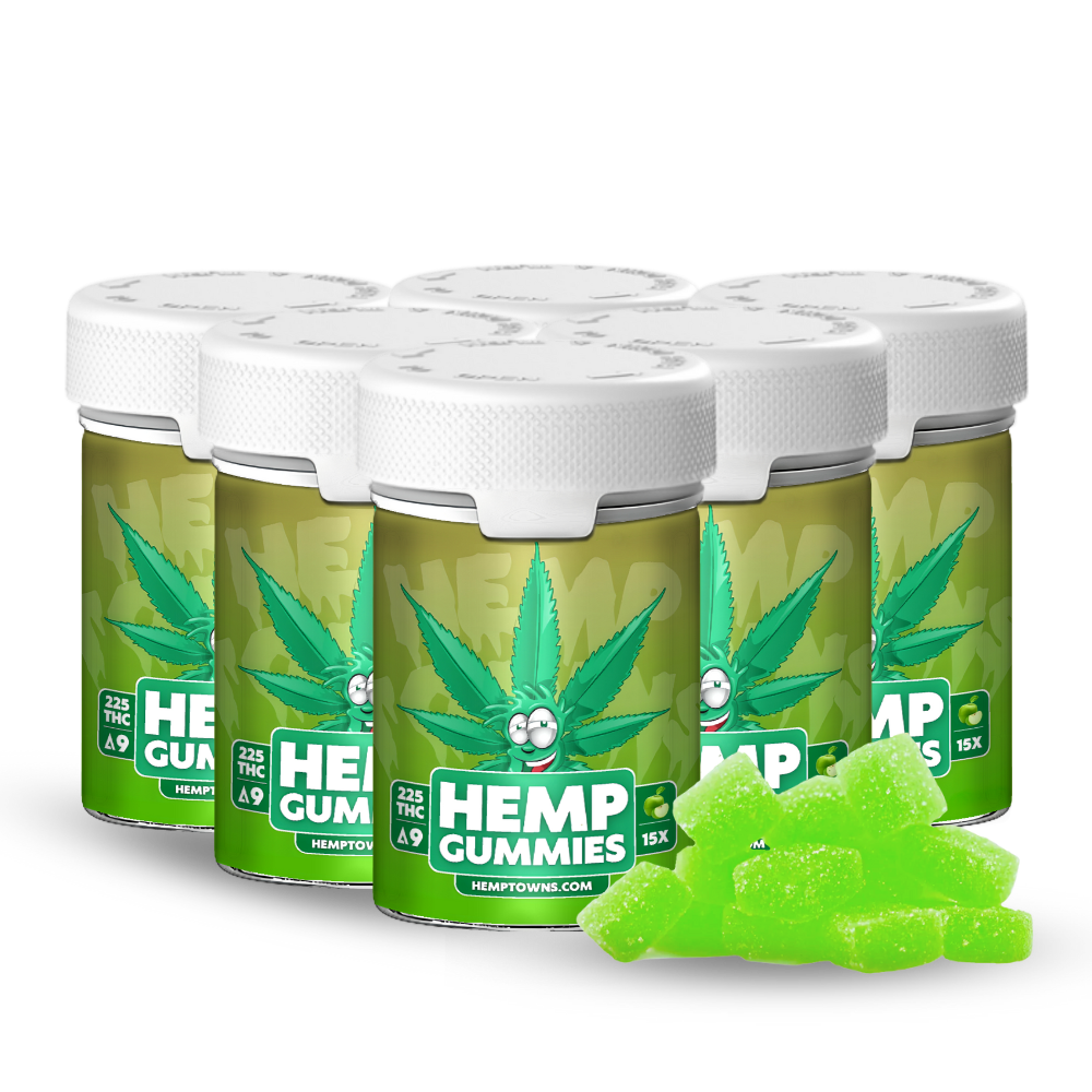 Delta-9 THC Gummies | Sour Apple | 6-Bottle Bundle | 1350MG