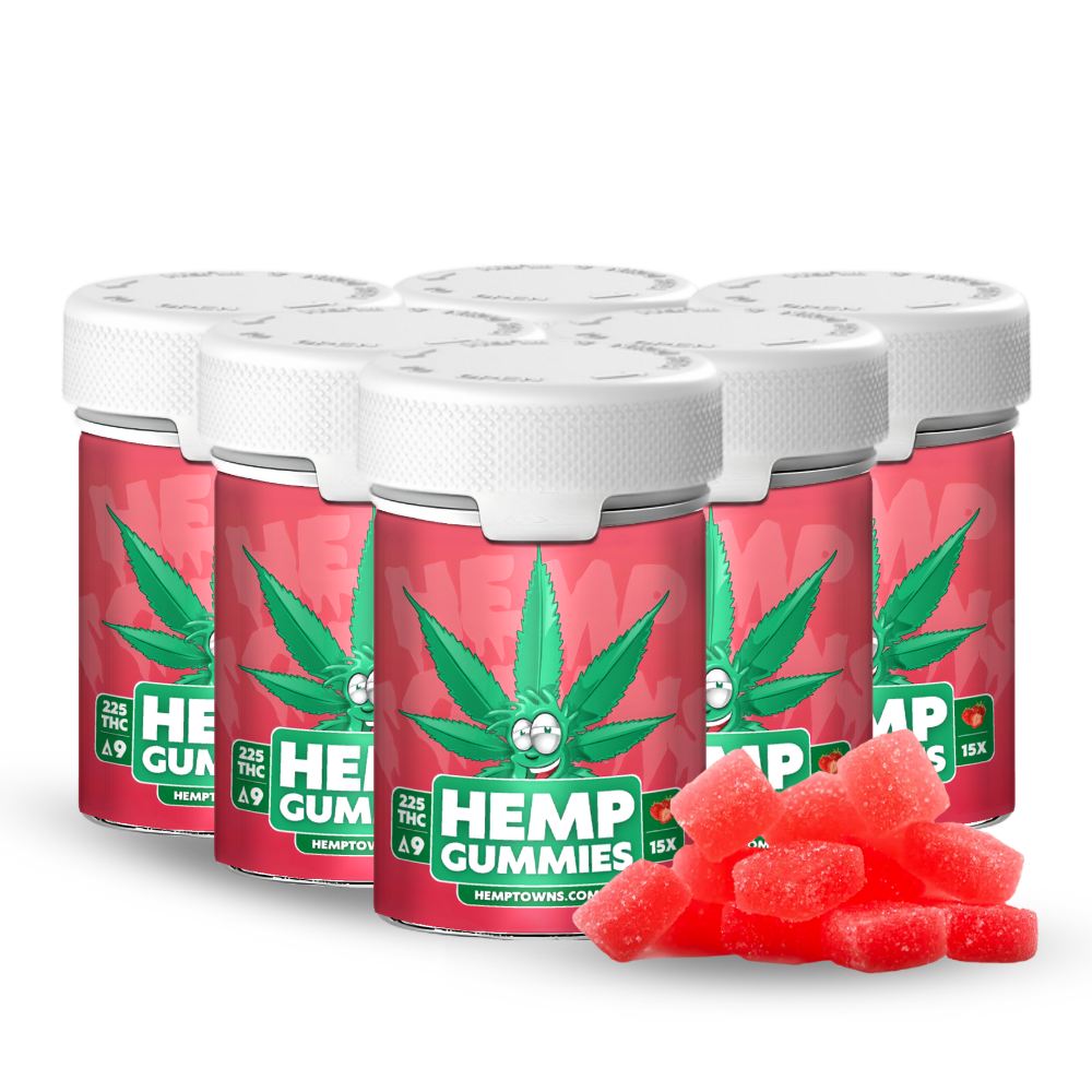 Delta-9 THC Gummies | Strawberry | 6-Bottle Bundle | 1350MG
