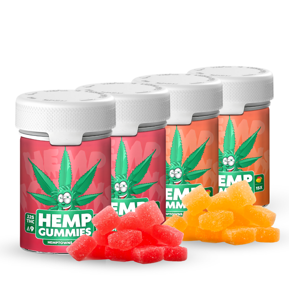 Delta-9 THC Gummies | Strawberry & Mango | 4-Bottle Bundle | 900MG