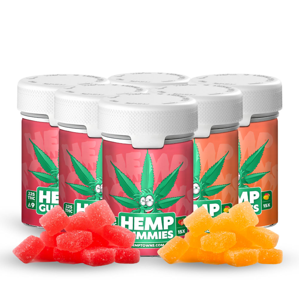 Delta-9 THC Gummies | Strawberry & Mango | 6-Bottle Bundle | 1350MG